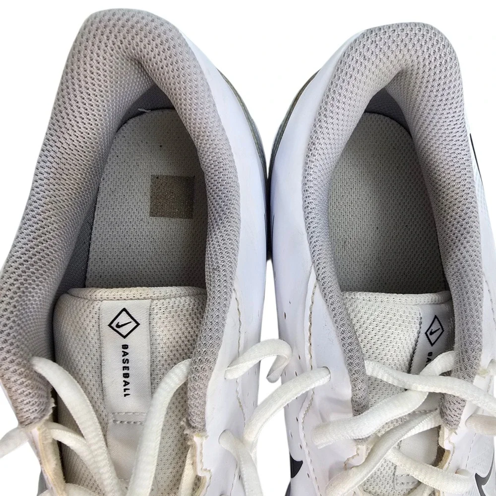 Nike Alpha Huarache 4 Keystone Baseball Cleats Mens 8.5 White Grey DJ6524-100